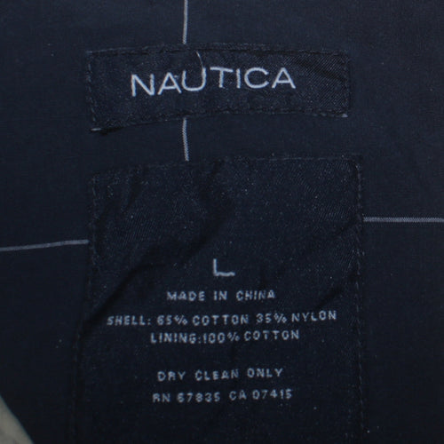 Nautica Men's Beige Cotton Nylon Full Zip Casual Jacket L