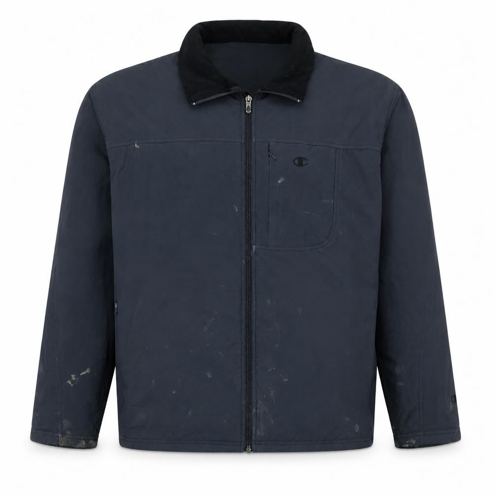 Front view of Champion men’s black xl full zip sports jacket