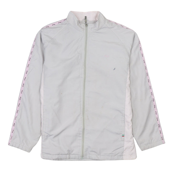Fila Women White Full Zip Lightweight Sports Jacket Size L