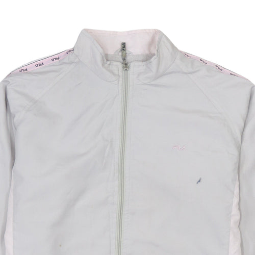 Fila Women White Full Zip Lightweight Sports Jacket Size L