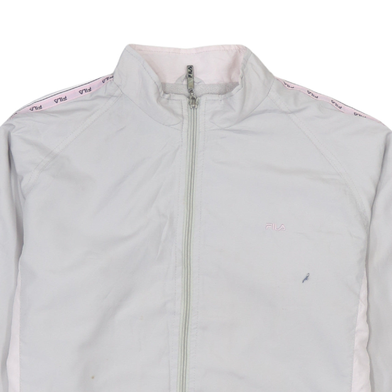 Fila Women White Full Zip Lightweight Sports Jacket Size L