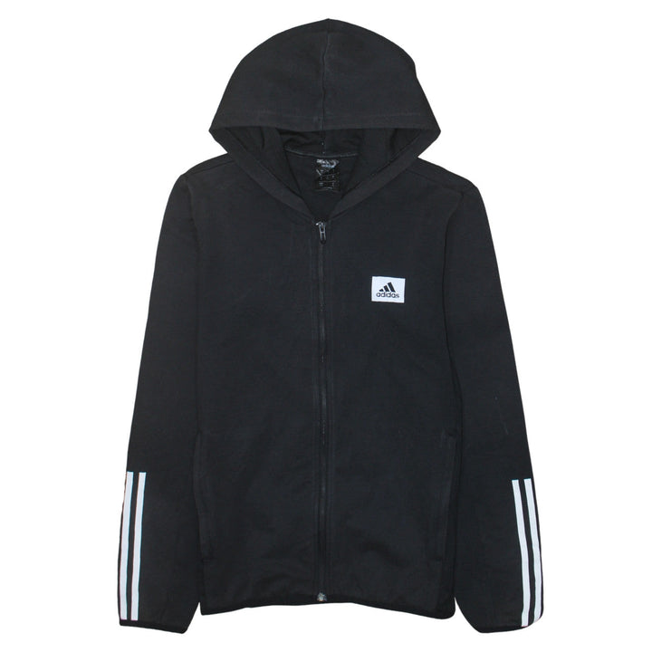 adidas Mens Black Full Zip Hoodie Medium Lightweight Sportswear