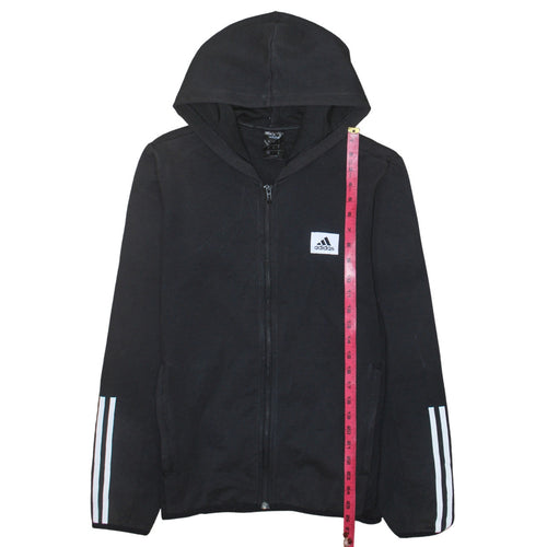 adidas Mens Black Full Zip Hoodie Medium Lightweight Sportswear