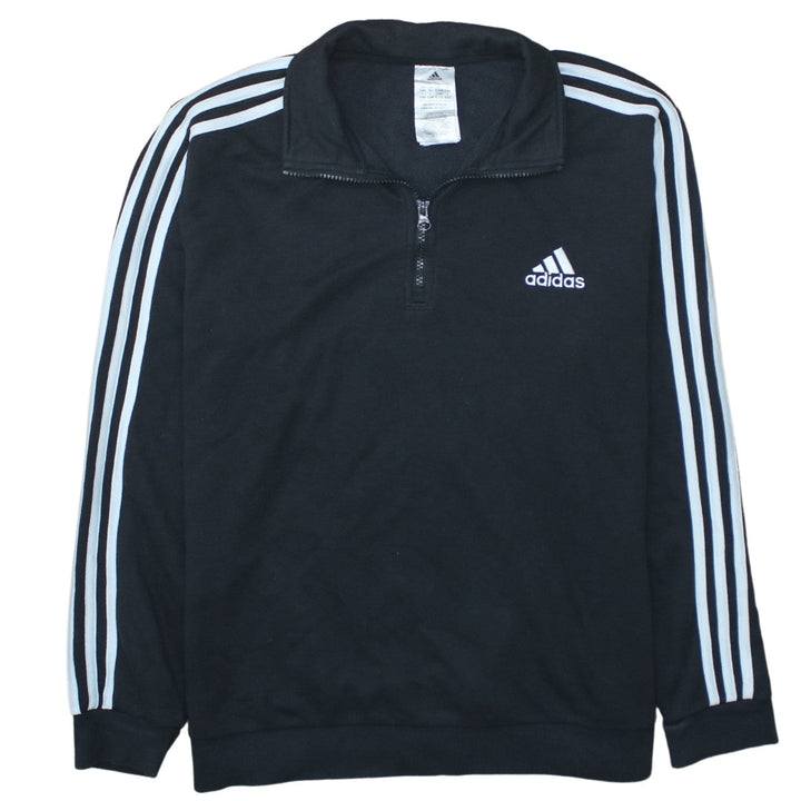 Adidas Women Black XL 1/4 Zip Sweatshirt Pullover Jumper Hoodies Top