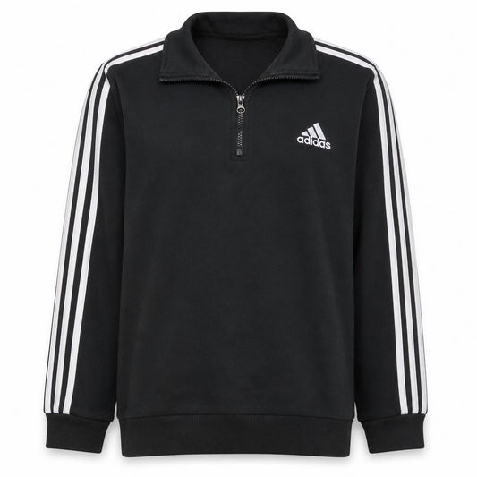 Front view of Adidas Women Black XL 1/4 Zip Sweatshirt jumper Hoodies Top