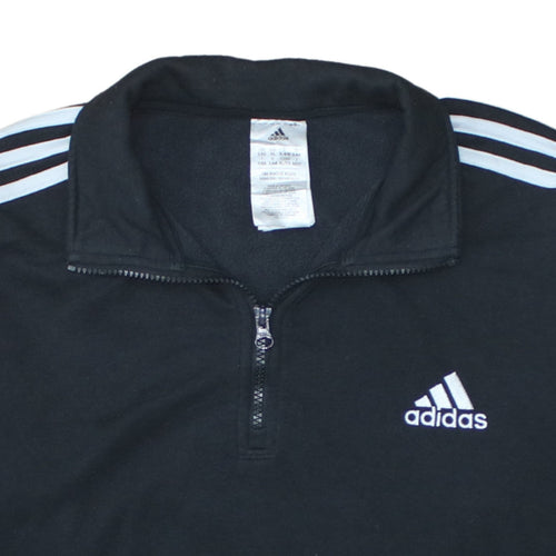 Adidas Women Black XL 1/4 Zip Sweatshirt Pullover Jumper Hoodies Top