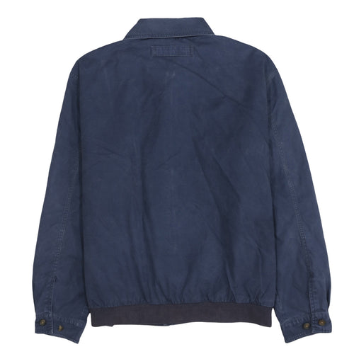 Tommy Hilfiger Mens Blue Cotton Bomber Jacket L Full Zip Classic Style