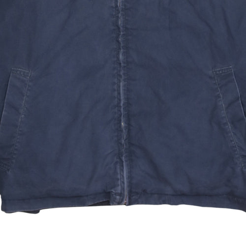 Tommy Hilfiger Mens Blue Cotton Bomber Jacket L Full Zip Classic Style