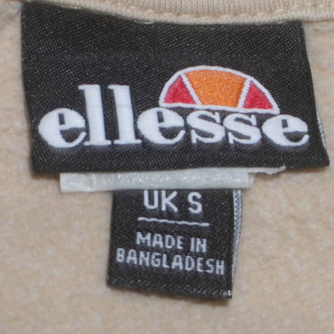 Ellesse Men's Beige Pullover Hoodie S Fleece Embroidered Logo