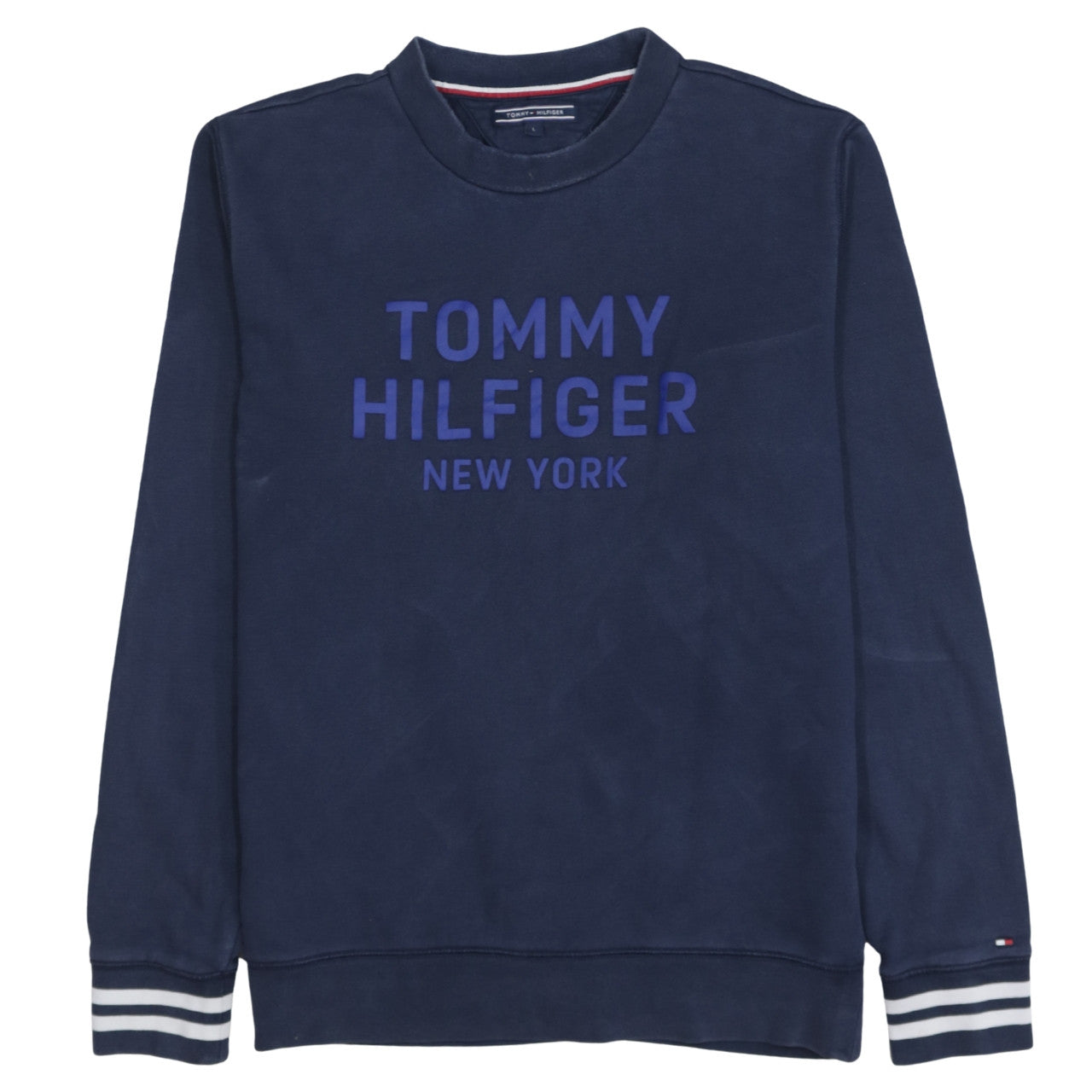 Tommy Hilfiger Men's Blue L Crew Neck Graphic Sweatshirt
