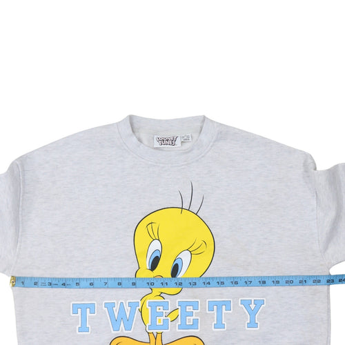 Looney Tunes Tweety Grey Pullover Sweatshirt Women M 12/14