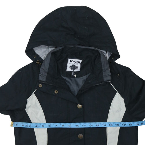 Toggi Womens Black Waterproof Hooded Rain Jacket Size 12