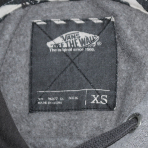 Vans Mens Grey XS Pullover Hoodie Off The Wall Graphic Fleece