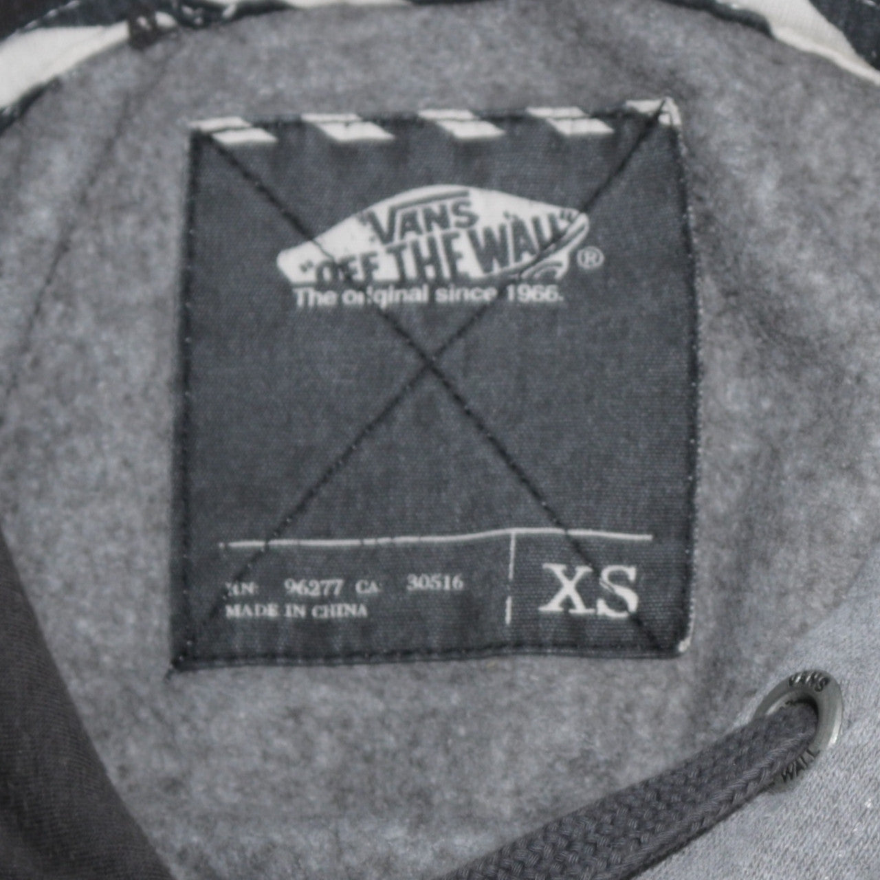 Vans Mens Grey XS Pullover Hoodie Off The Wall Graphic Fleece