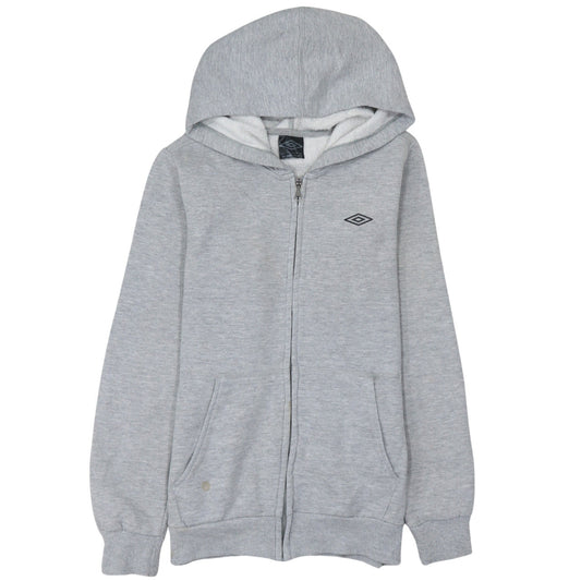 Umbro Boys Grey Full Zip Hoodie 11-12 Years Cotton Blend Lined