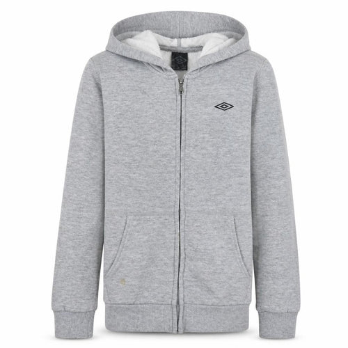 Umbro Boys Grey Full Zip Hoodie 11-12 Years Cotton Blend Lined