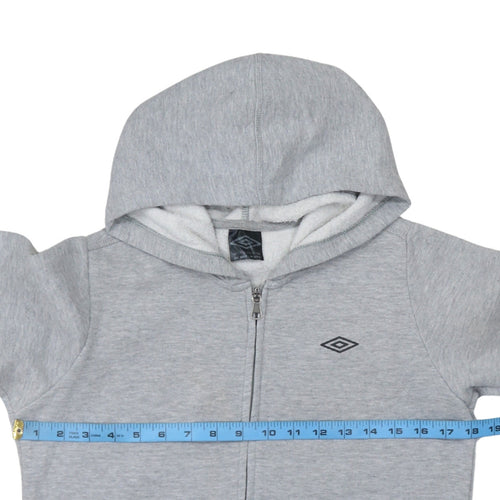 Umbro Boys Grey Full Zip Hoodie 11-12 Years Cotton Blend Lined