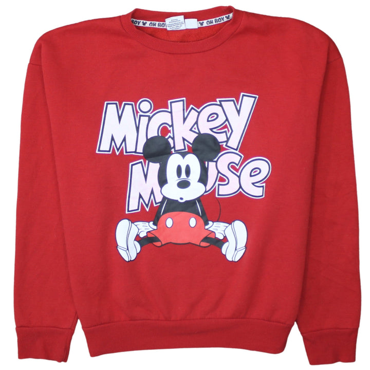Disney Women's Red Mickey Mouse Pullover Sweatshirt Size S 10/12