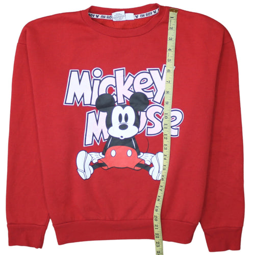 Disney Women's Red Mickey Mouse Pullover Sweatshirt Size S 10/12