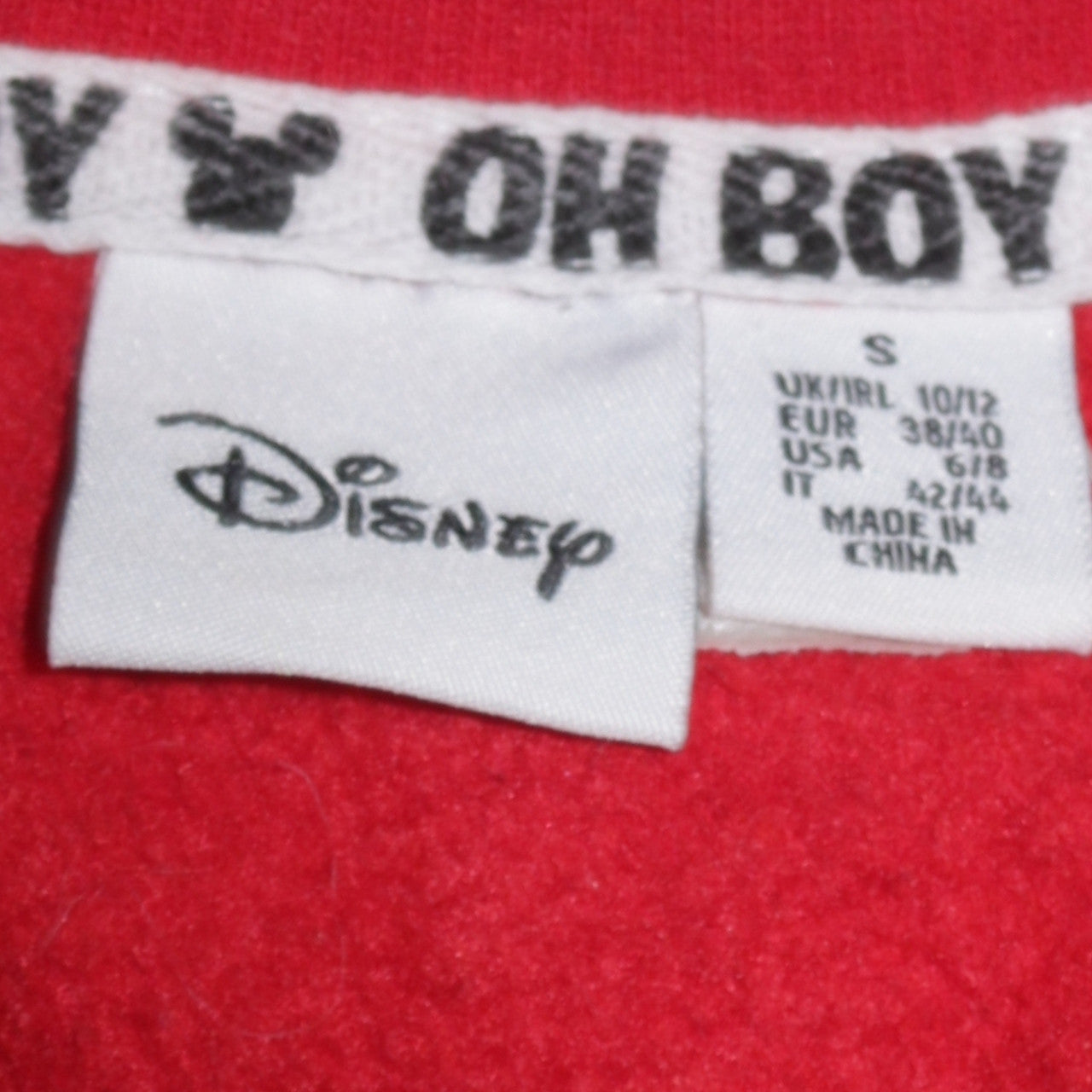 Disney Women's Red Mickey Mouse Pullover Sweatshirt Size S 10/12
