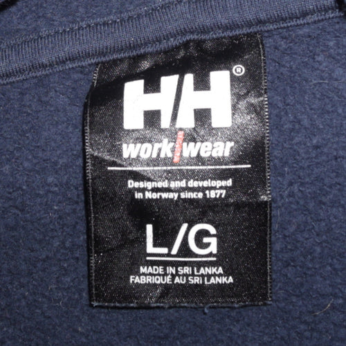 Helly Hansen Workwear Navy Blue Cotton Pullover Hoodie Womens L