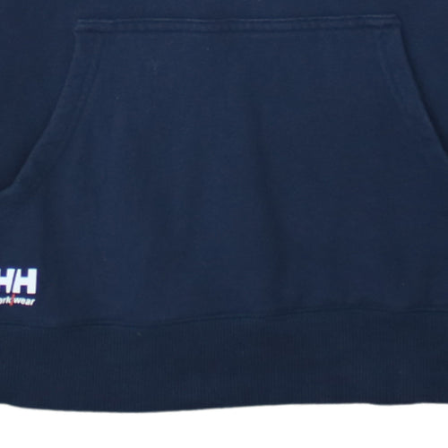 Helly Hansen Workwear Navy Blue Cotton Pullover Hoodie Womens L