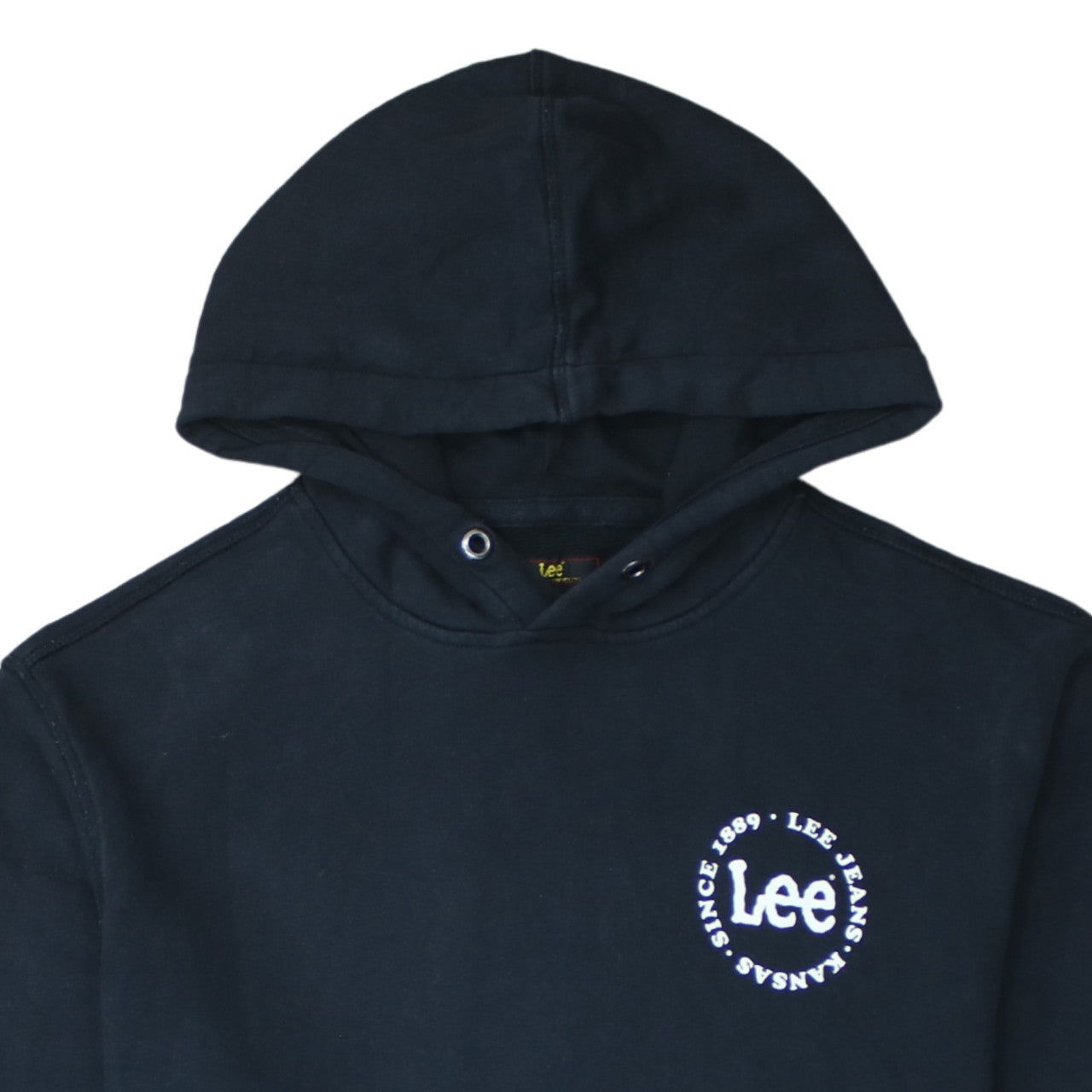 Lee Women’s Black Cotton Pullover Hoodie XL Casual Logo Print