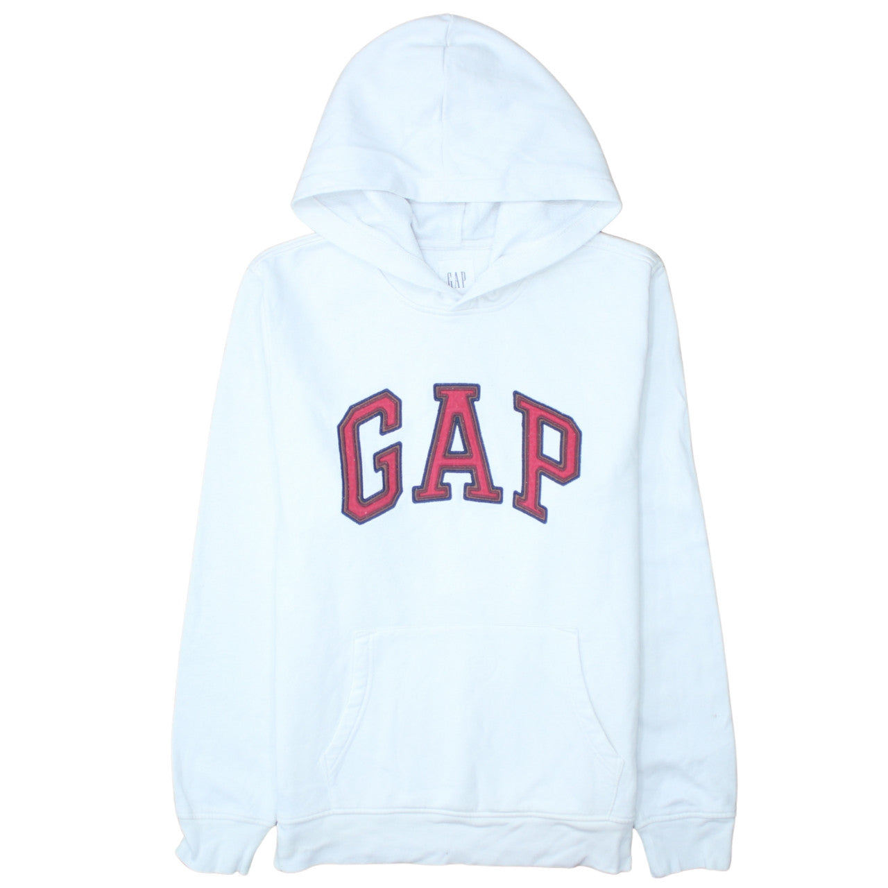 GAP Men’s White Logo Pullover Hoodie Fleece M Regular Fit
