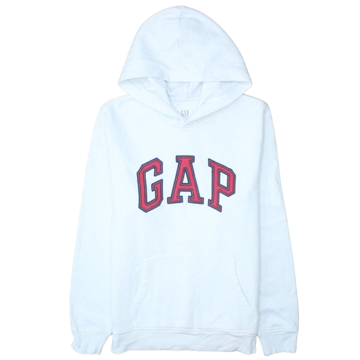 GAP Men’s White Logo Pullover Hoodie Fleece M Regular Fit
