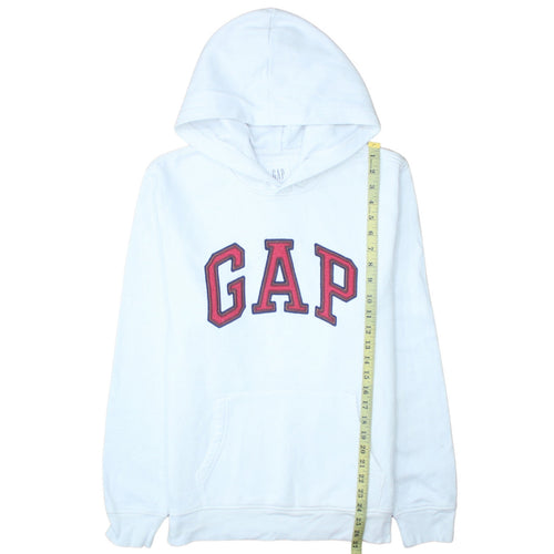 GAP Men’s White Logo Pullover Hoodie Fleece M Regular Fit