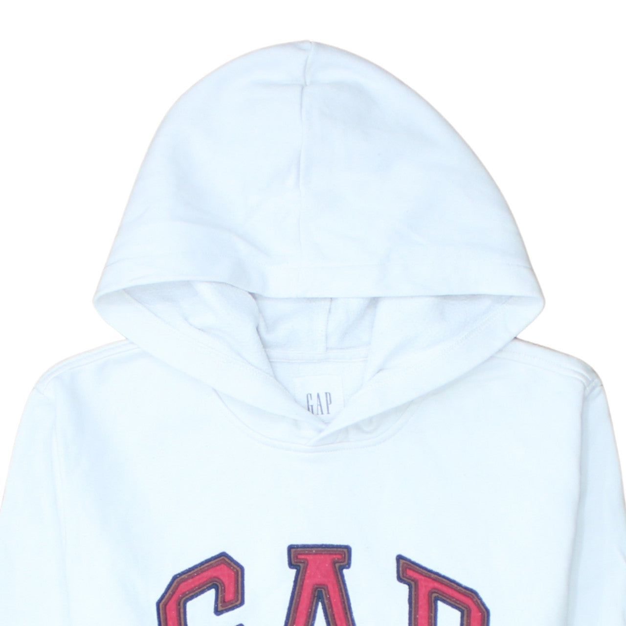 GAP Men’s White Logo Pullover Hoodie Fleece M Regular Fit