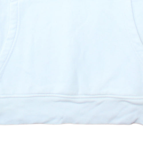GAP Men’s White Logo Pullover Hoodie Fleece M Regular Fit