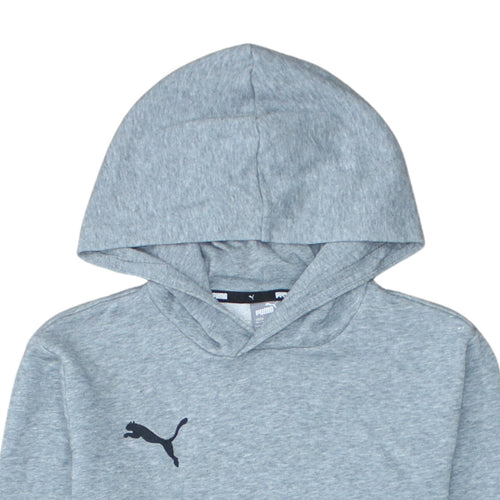 Puma Boys Grey Pullover Hoodie 13-14 Years Regular Fit Logo Design
