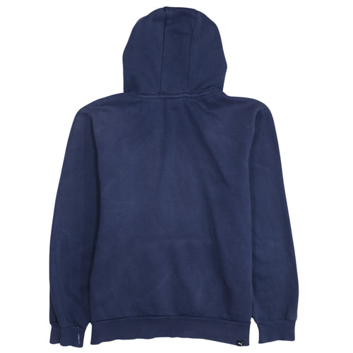 Puma Men's Blue Pullover Hoodie Small Logo Fleece Sweatshirt