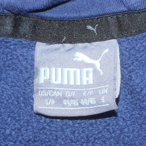 Puma Men's Blue Pullover Hoodie Small Logo Fleece Sweatshirt