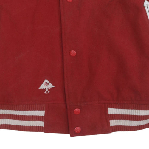 LRG Men's Red Varsity Jacket 2XL Wool Leather Team Captain