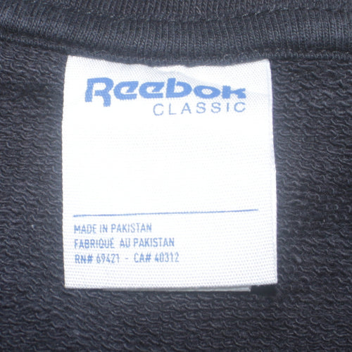 Reebok Mens Blue 1/2 Zip Collared Logo Sweatshirt L Retro Sportswear