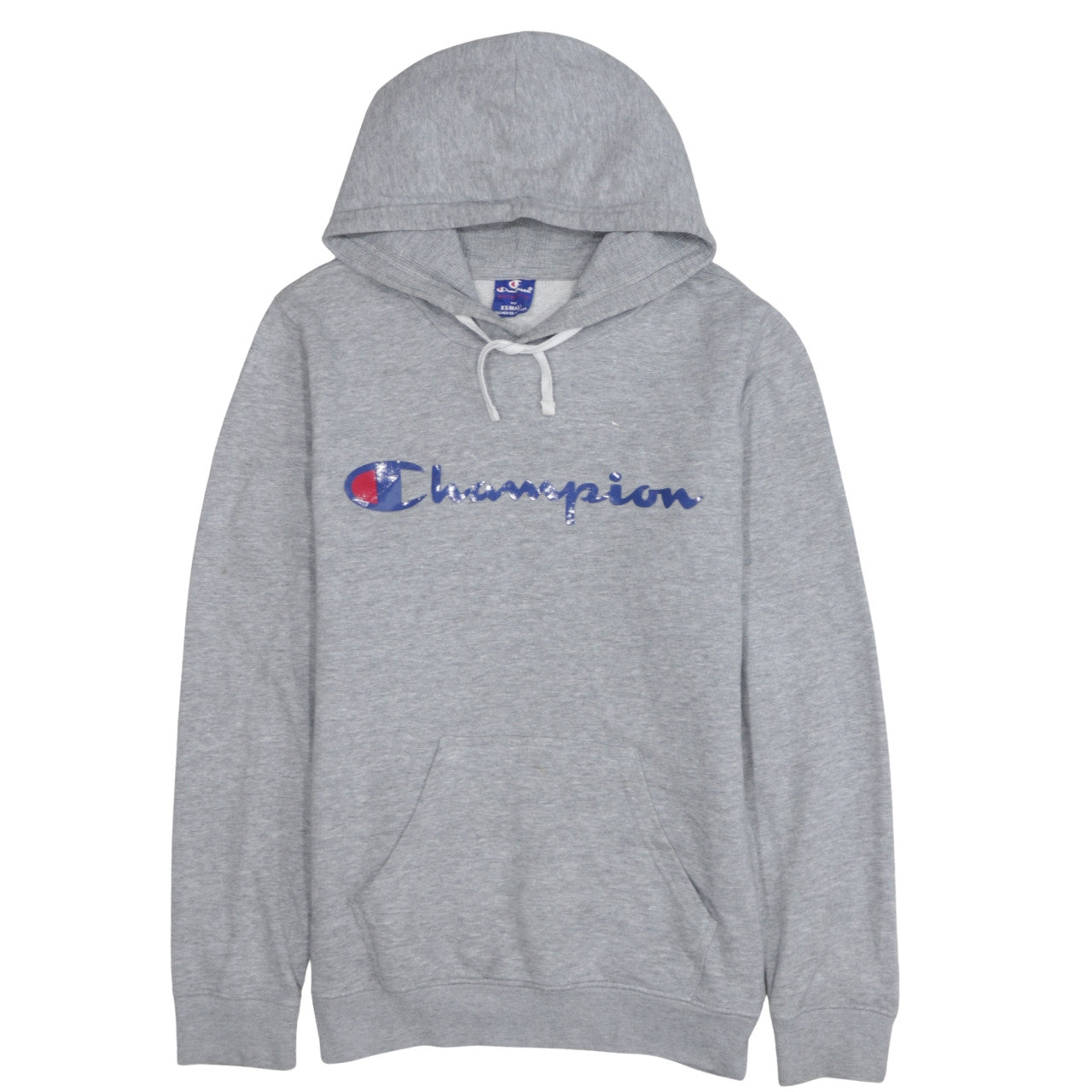 Champion Men's Grey XS Pullover Hoodie with Logo Print