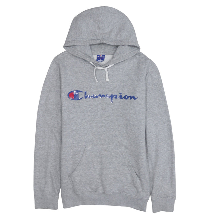 Champion Men's Grey XS Pullover Hoodie with Logo Print