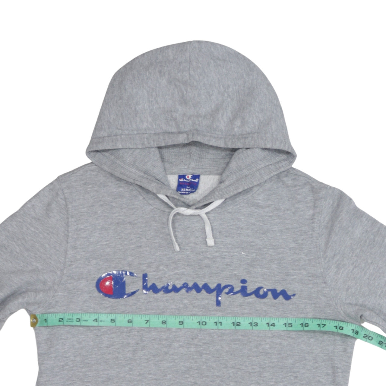 Champion Men's Grey XS Pullover Hoodie with Logo Print