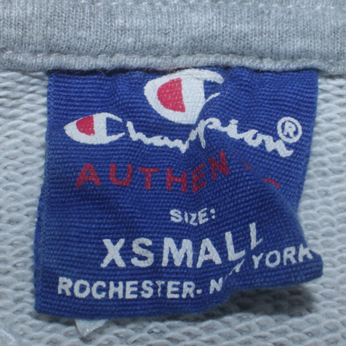 Champion Men's Grey XS Pullover Hoodie with Logo Print