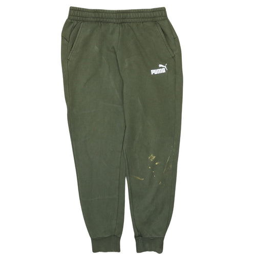 Puma Men's Green Jogger Sweatpants M Regular Fit Elastic Waist