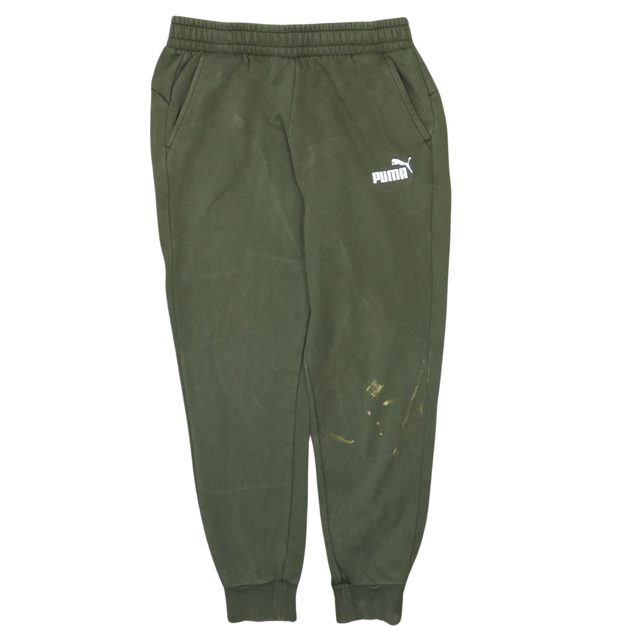 Puma Men's Green Jogger Sweatpants M Regular Fit Elastic Waist
