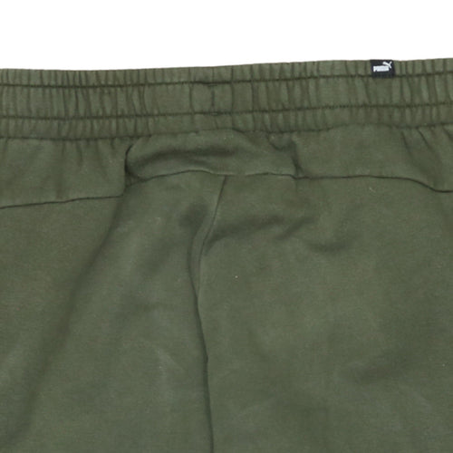 Puma Men's Green Jogger Sweatpants M Regular Fit Elastic Waist