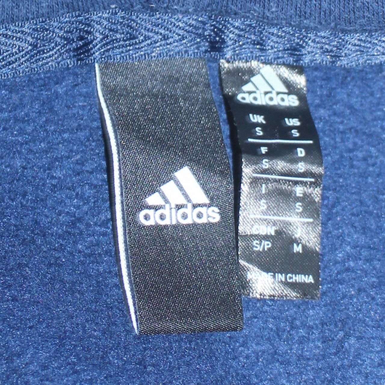 Adidas Men's Blue Full Zip Hoodie S Sportswear Fleece