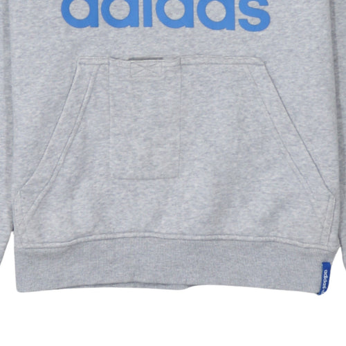 adidas Men's Grey Pullover Hoodie Medium Graphic Sportswear
