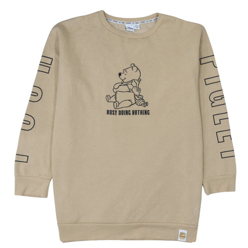 Disney Women Beige Winnie the Pooh Pullover Sweatshirt Size M