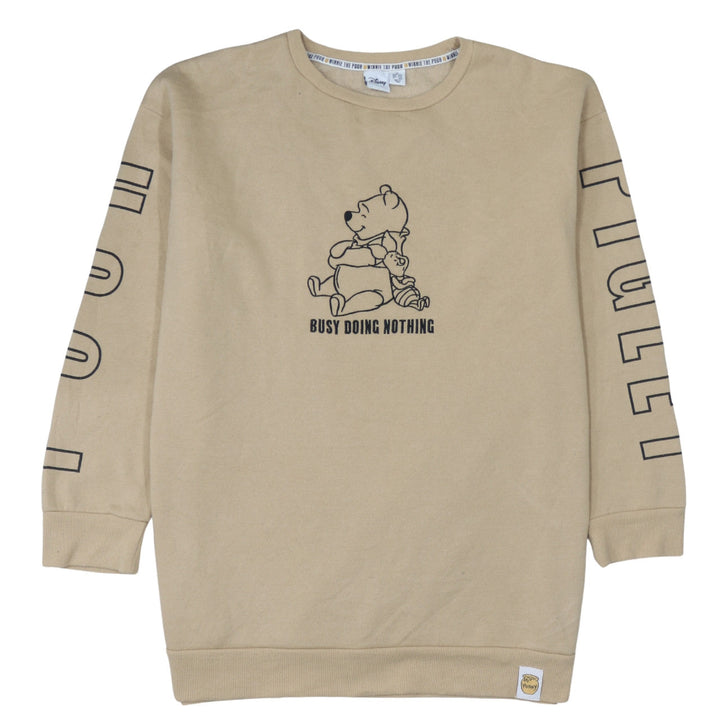 Disney Women Beige Winnie the Pooh Pullover Sweatshirt Size M