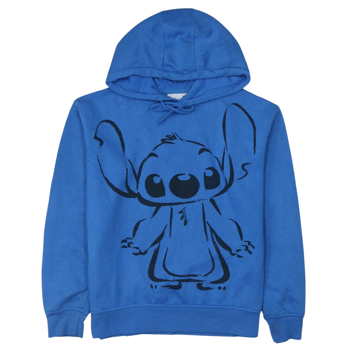 Disney Womens Blue Stitch Hoodie XS Pullover Hooded Sweatshirt