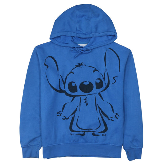 Disney Womens Blue Stitch Hoodie XS Pullover Hooded Sweatshirt